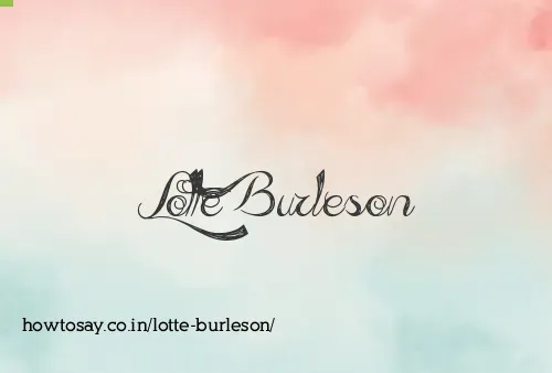 Lotte Burleson