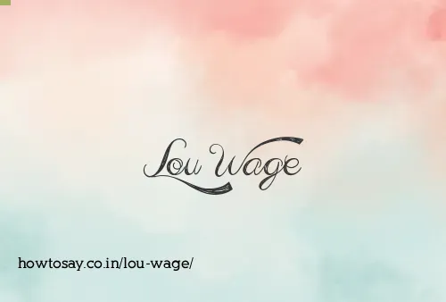 Lou Wage