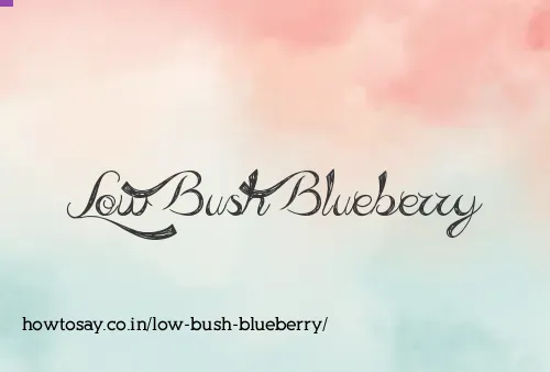Low Bush Blueberry