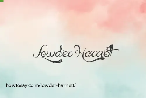 Lowder Harriett