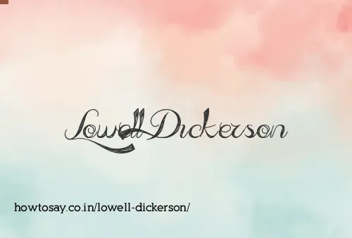 Lowell Dickerson