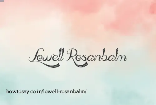 Lowell Rosanbalm