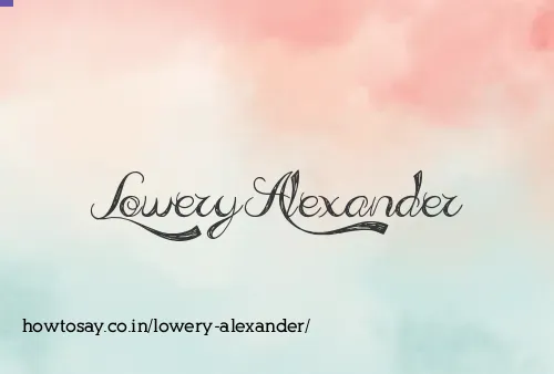 Lowery Alexander