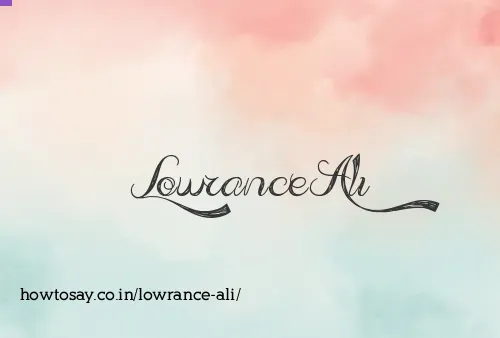 Lowrance Ali