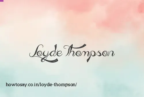 Loyde Thompson