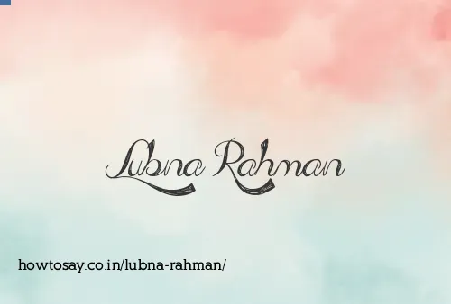 Lubna Rahman