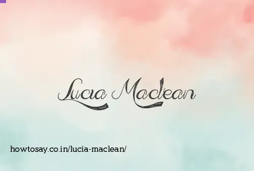 Lucia Maclean
