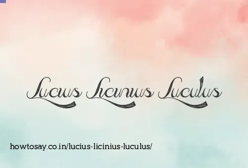 Lucius Licinius Luculus