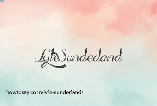 Lyle Sunderland