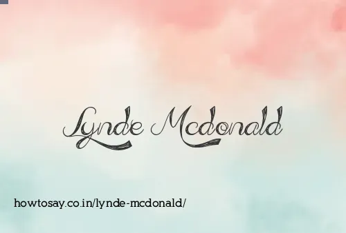 Lynde Mcdonald
