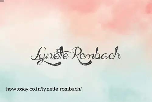Lynette Rombach