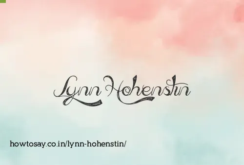 Lynn Hohenstin