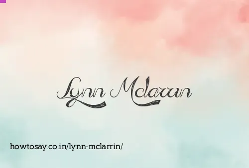 Lynn Mclarrin