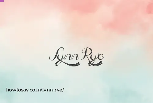 Lynn Rye