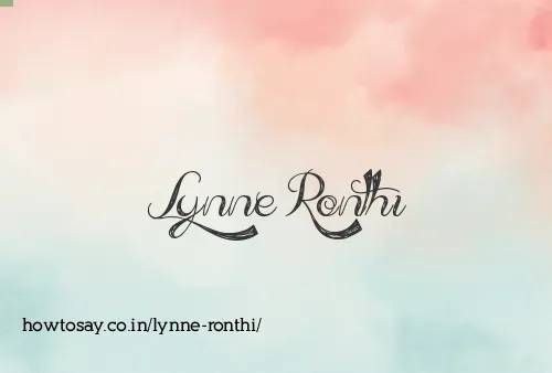 Lynne Ronthi