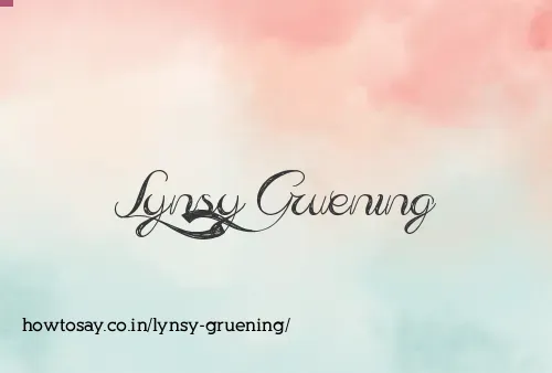 Lynsy Gruening