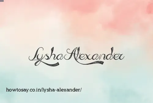 Lysha Alexander