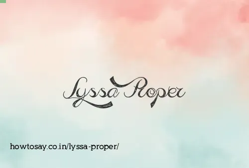 Lyssa Proper
