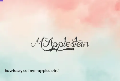 M Applestein