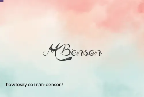 M Benson