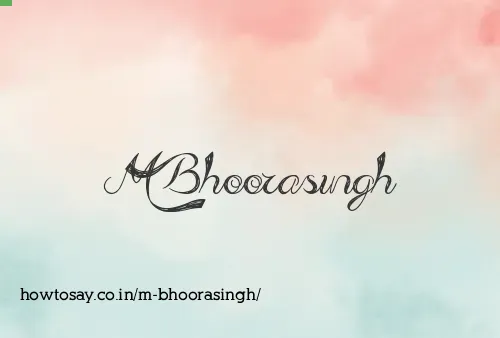 M Bhoorasingh