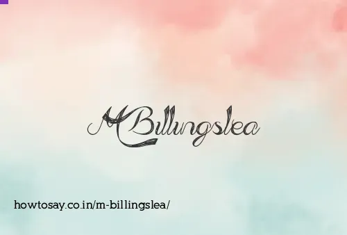 M Billingslea