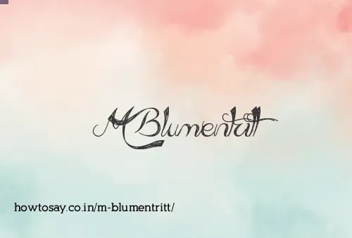 M Blumentritt
