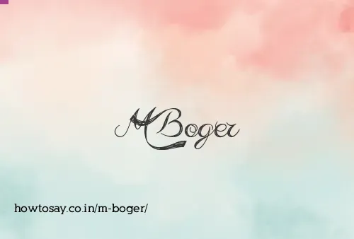 M Boger