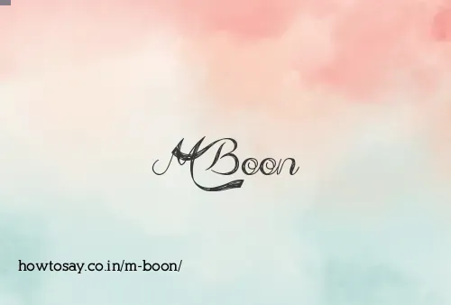 M Boon
