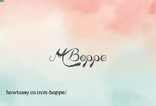M Boppe