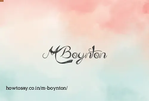 M Boynton