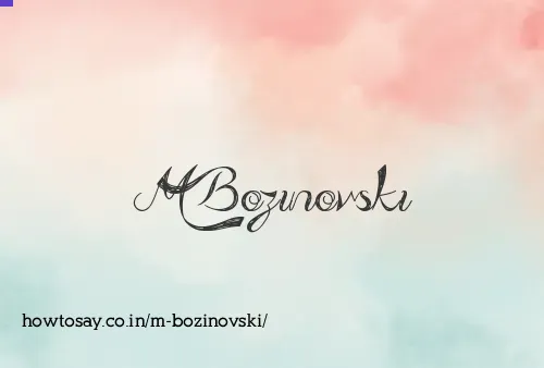 M Bozinovski