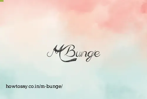 M Bunge