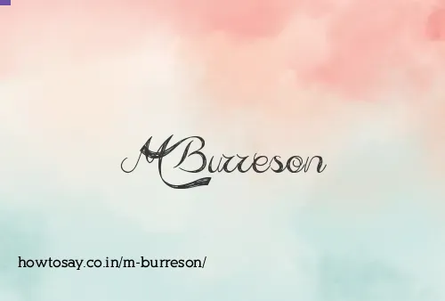 M Burreson