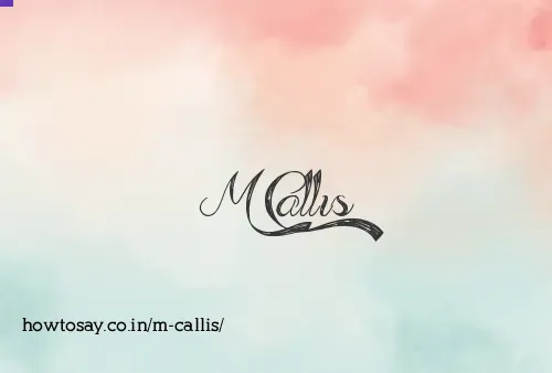 M Callis