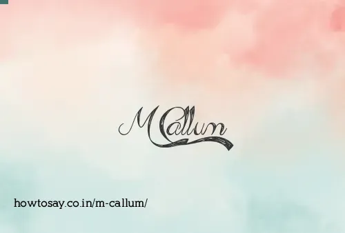 M Callum