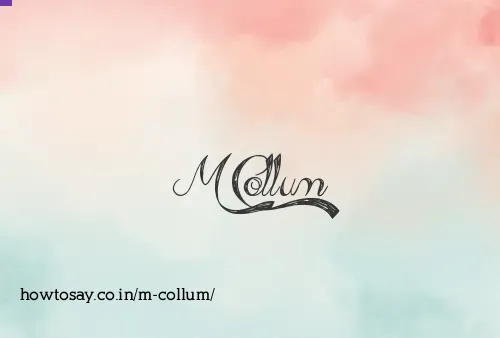 M Collum