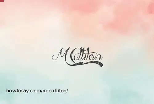 M Culliton