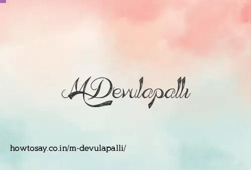 M Devulapalli