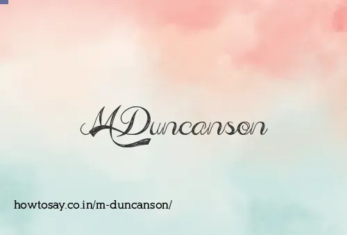 M Duncanson