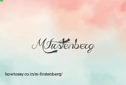 M Firstenberg