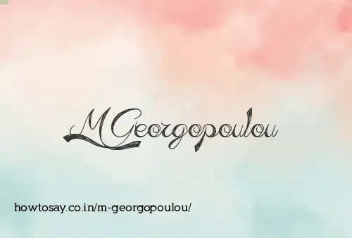M Georgopoulou