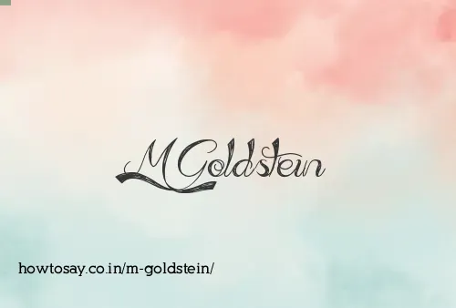 M Goldstein