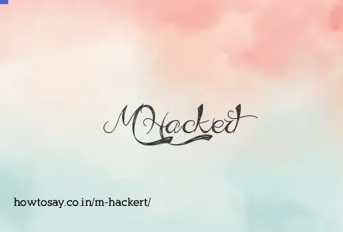M Hackert