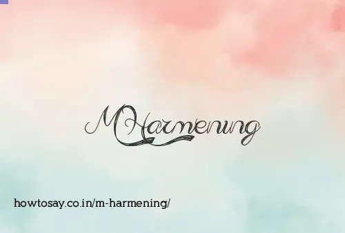 M Harmening