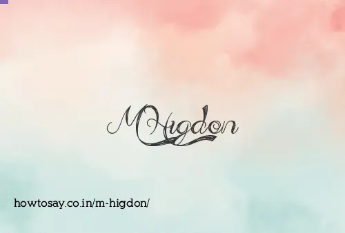 M Higdon