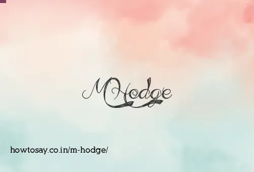 M Hodge