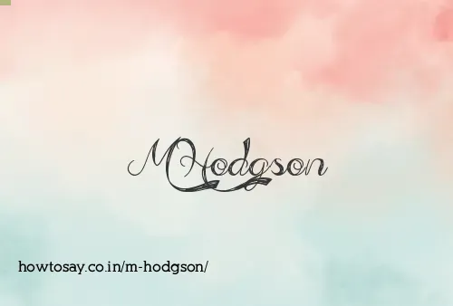 M Hodgson