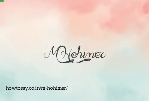 M Hohimer