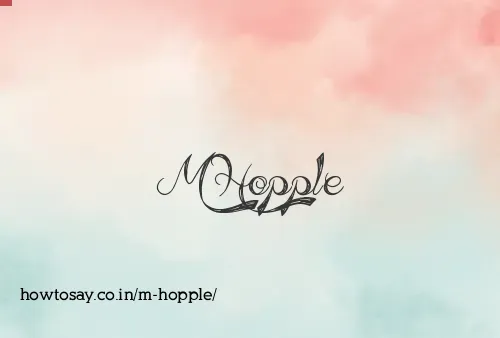 M Hopple